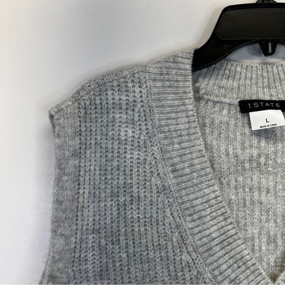 1. State High Low Hem Sweater vest silver heather - L - Picture 4 of 11